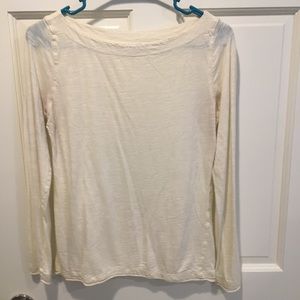 Loft by Ann Taylor Off-White Long-Sleeve Top